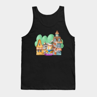 Skateboarding Dog İn The Streets Tank Top